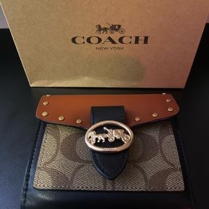 Coach Georgie Wallet In Colorblock Signature Canvas With Rivets